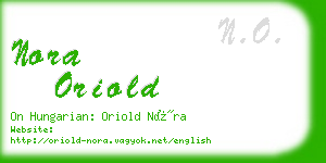 nora oriold business card